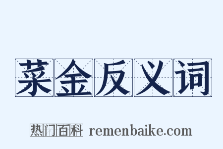 菜金反义词是什么意思的图片